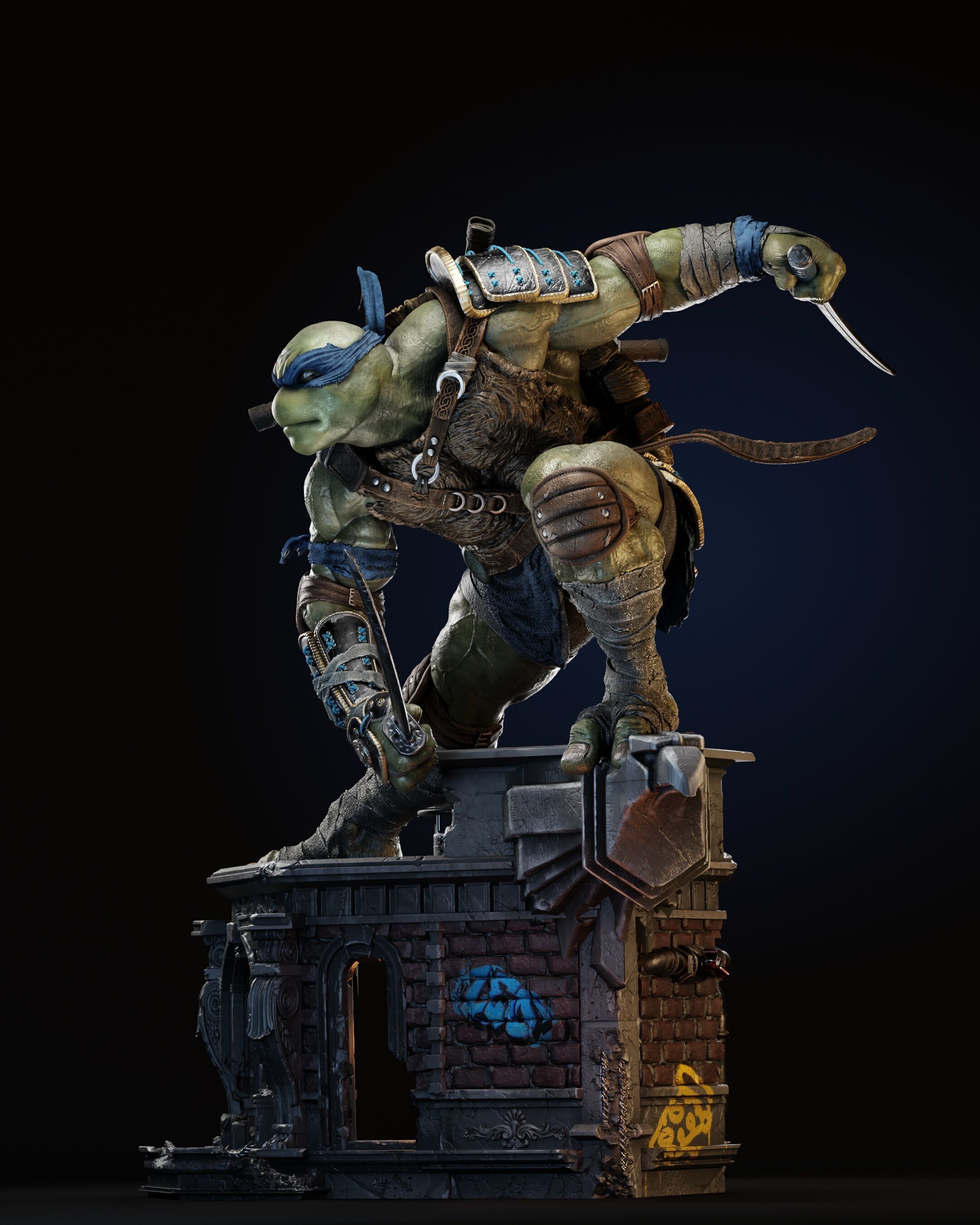 Leo TMNT Tortuga Ninja - STL  3D print model_4