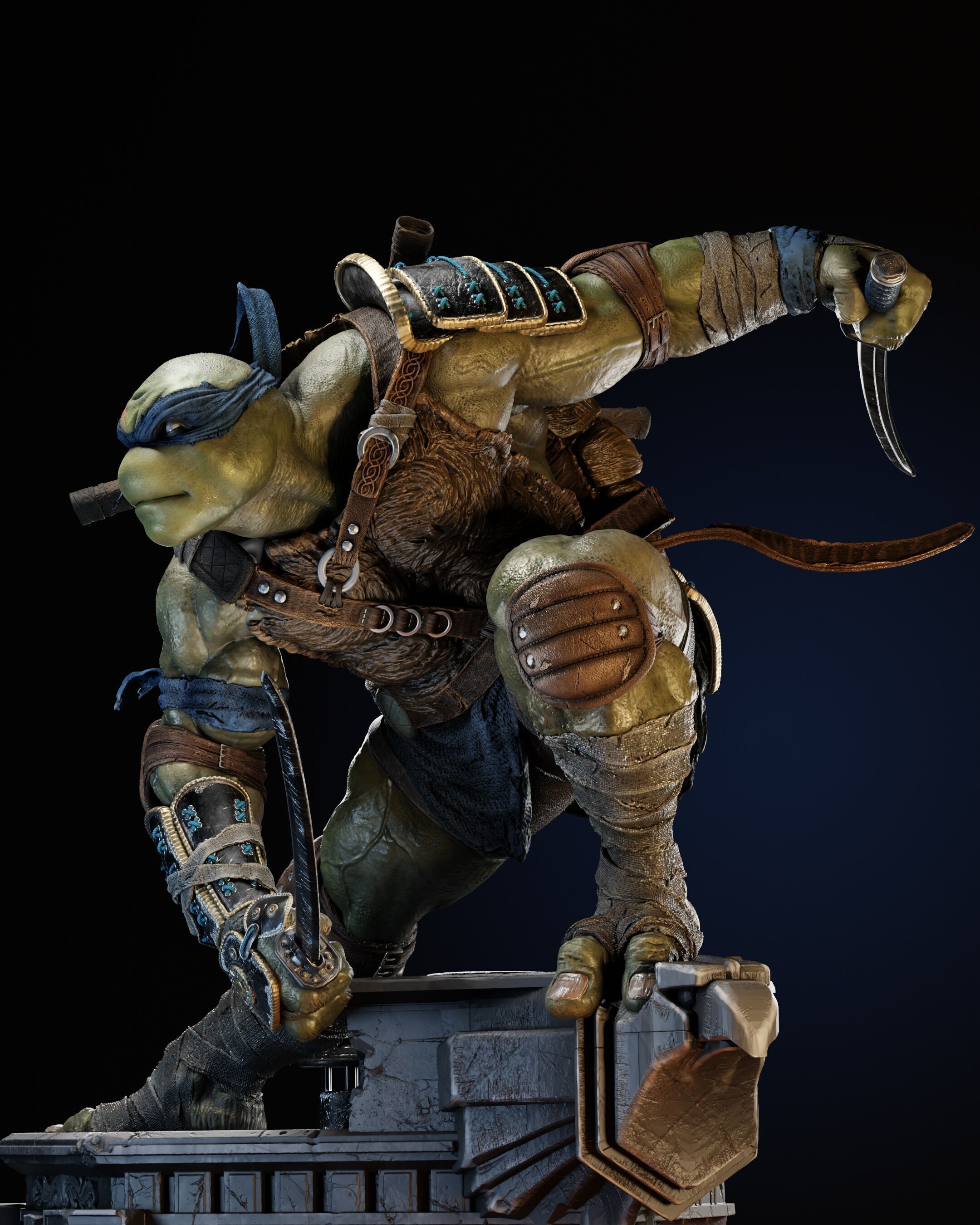 Leo TMNT Tortuga Ninja - STL  3D print model_5