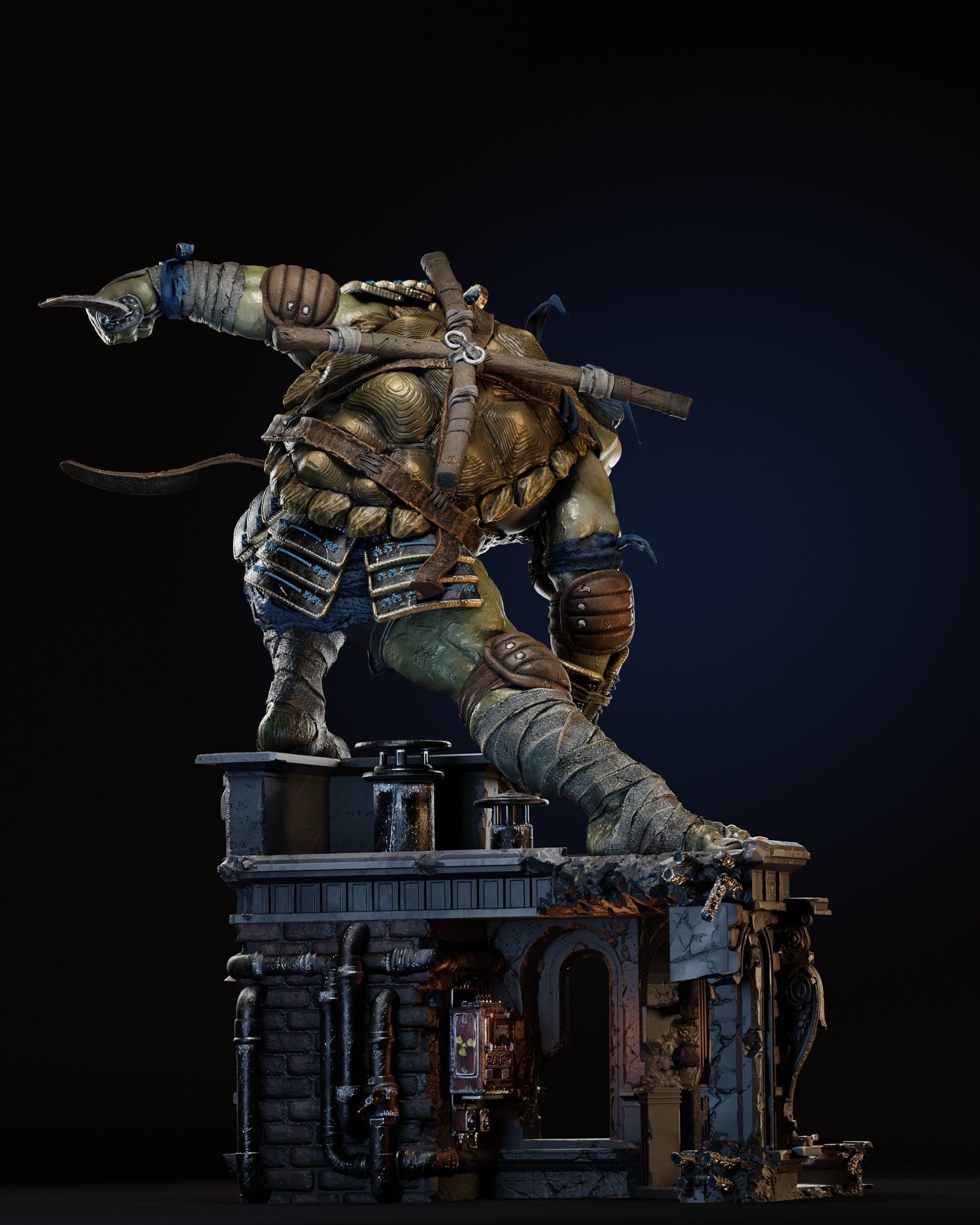 Leo TMNT Tortuga Ninja - STL  3D print model_2