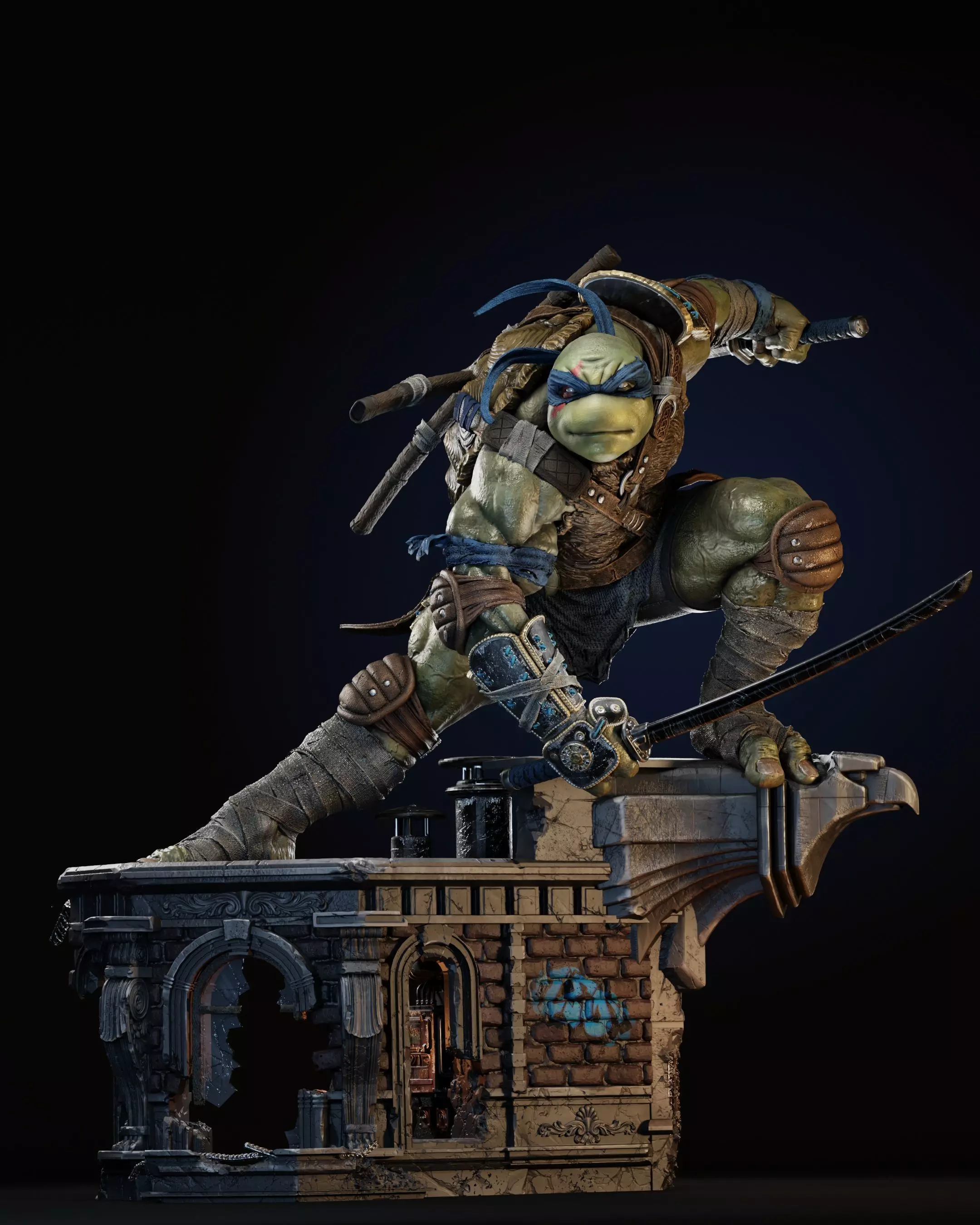 Leo TMNT Tortuga Ninja - STL  3D print model_0