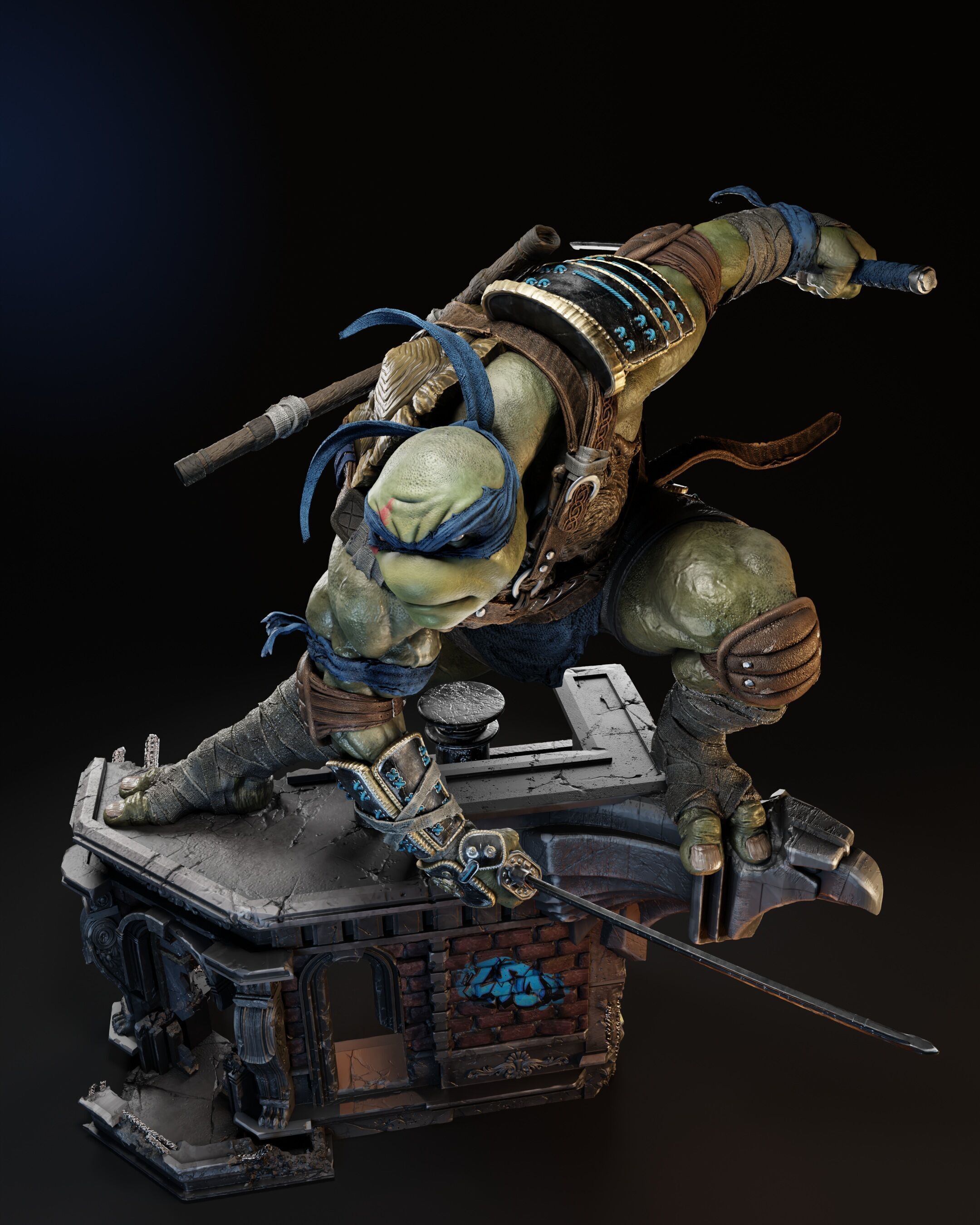 Leo TMNT Tortuga Ninja - STL  3D print model_8