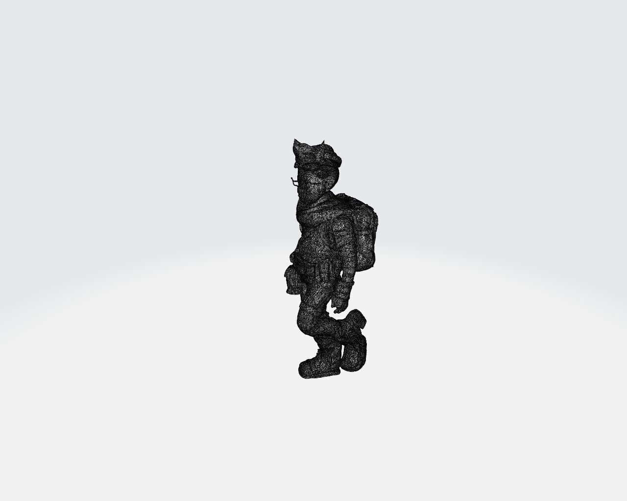 A boy Low-poly 3D model_1