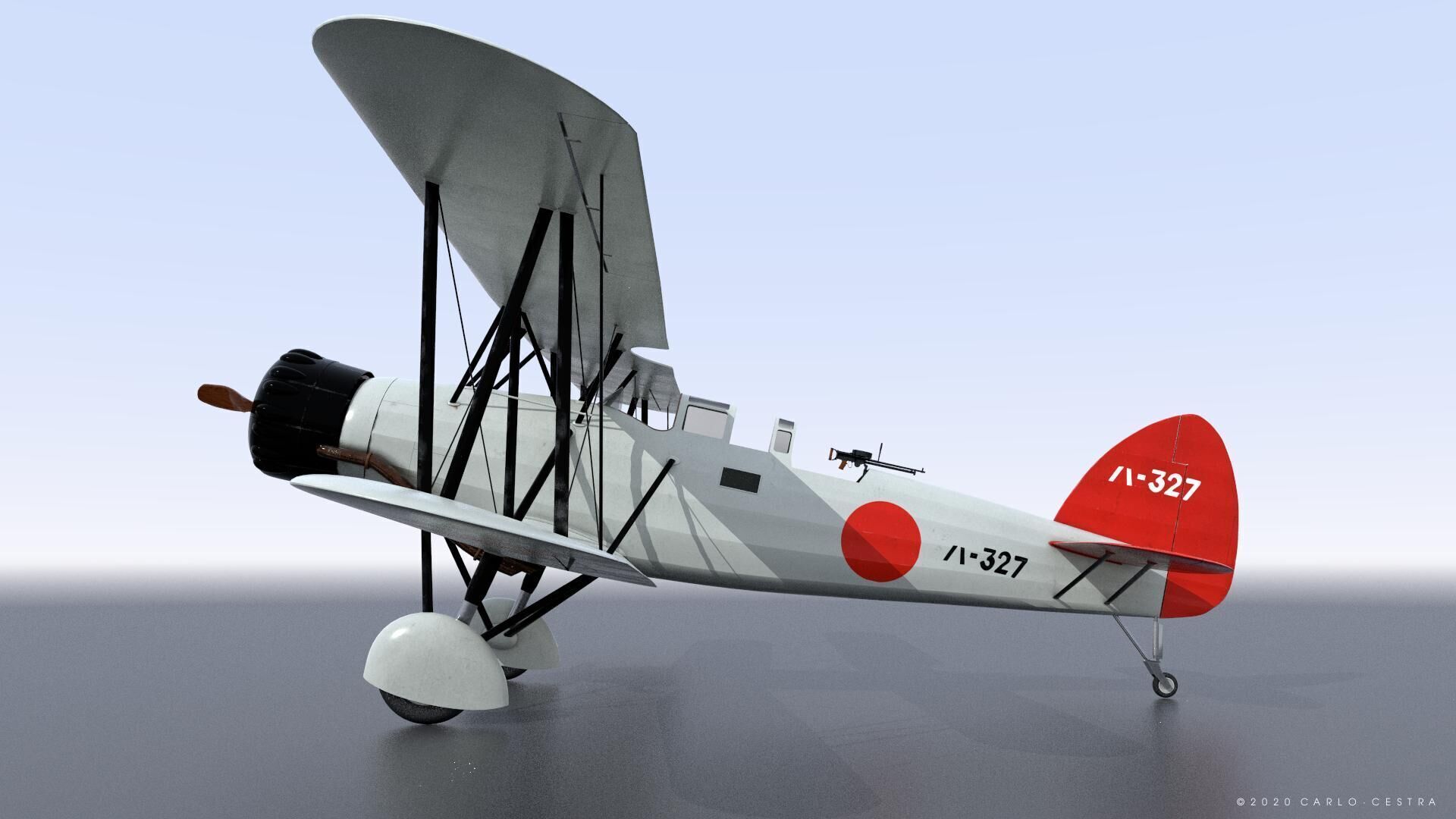 B4Y ha-327 - Not rigged Low-poly 3D model_6