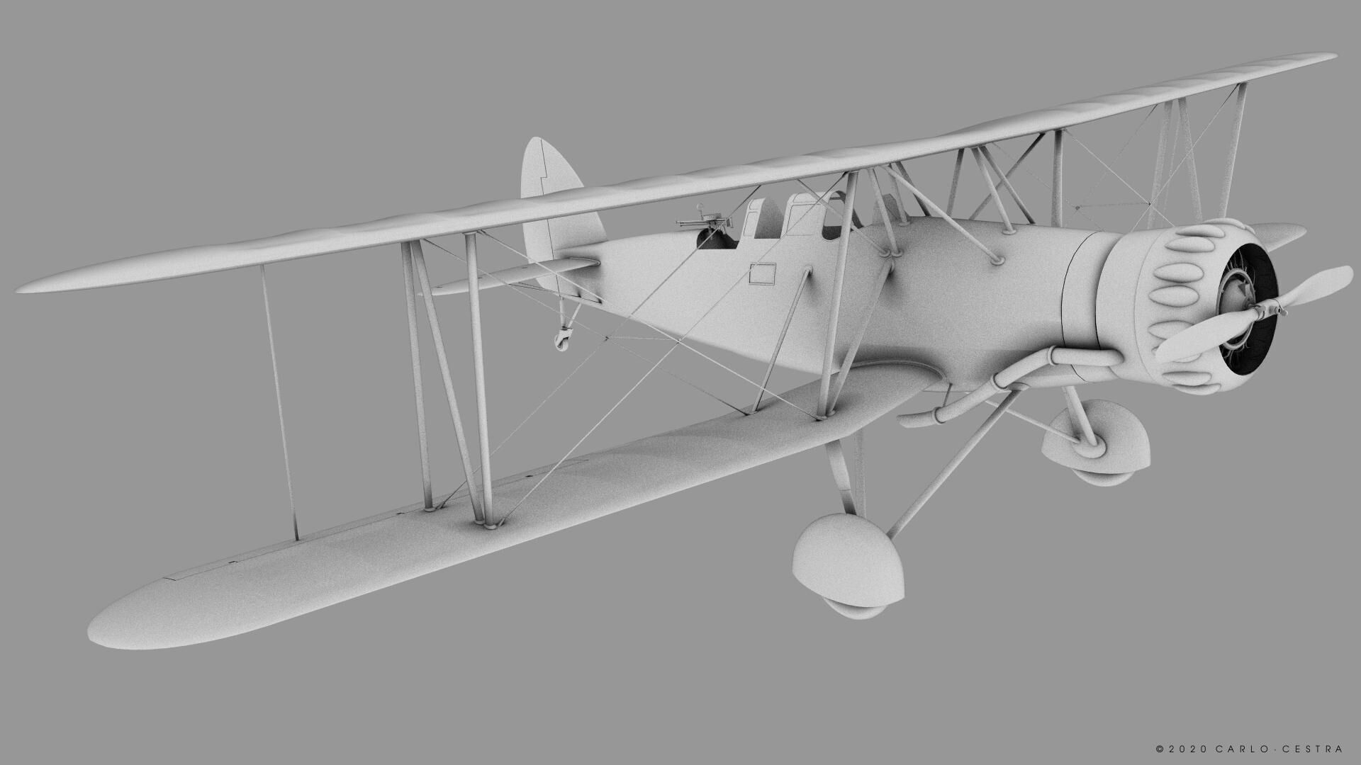 B4Y ha-327 - Not rigged Low-poly 3D model_9