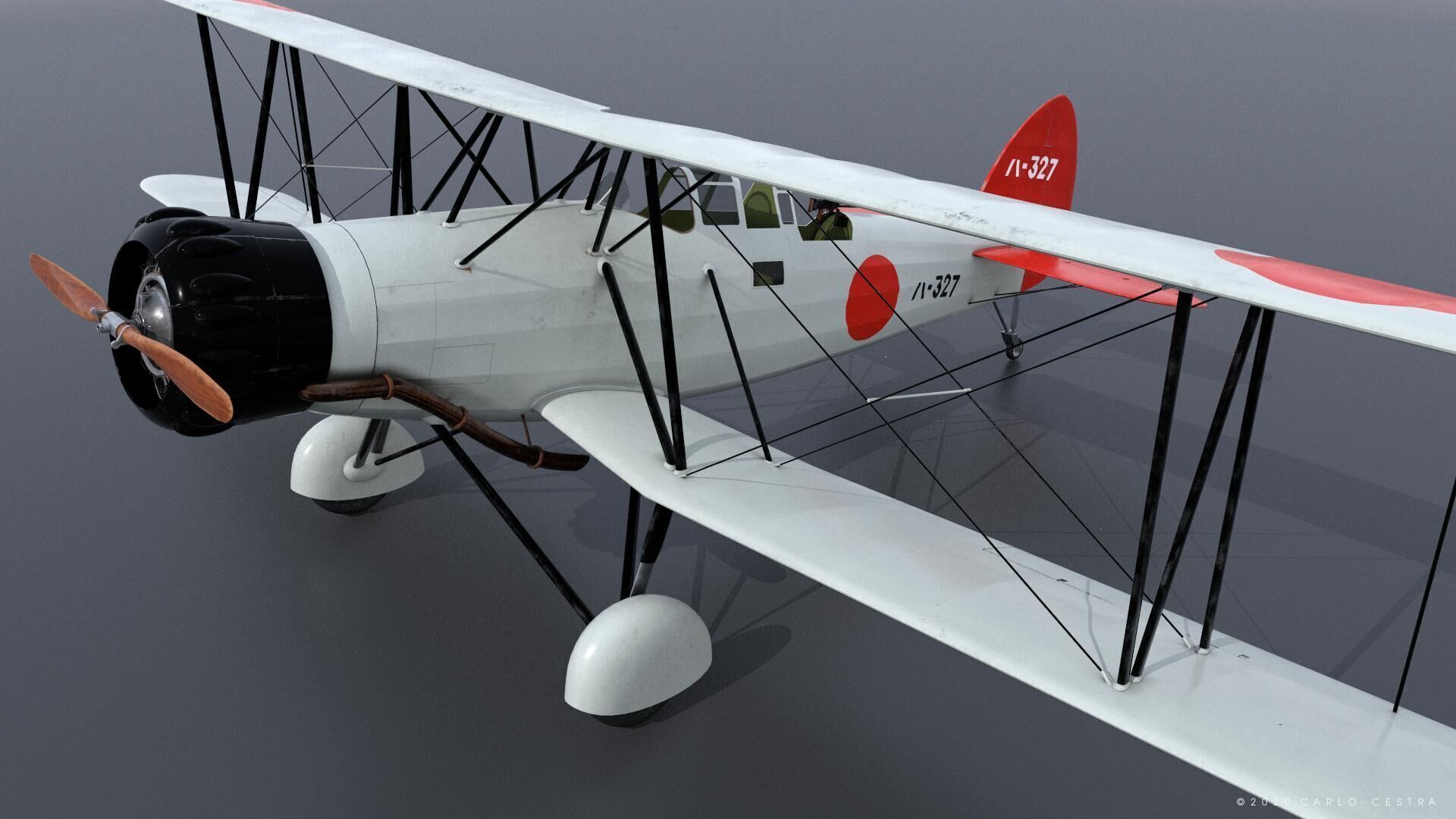 B4Y ha-327 - Not rigged Low-poly 3D model_3