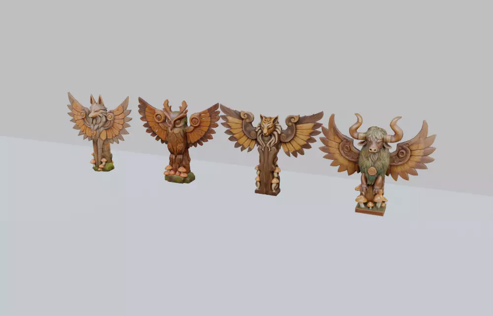 Tribal Totem 3D Model Pack 3D model