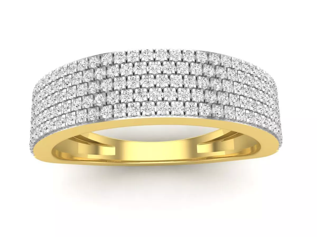 AV 564 Diamond Mens Micro Pave Hip Hop Wedding Band 3D print model