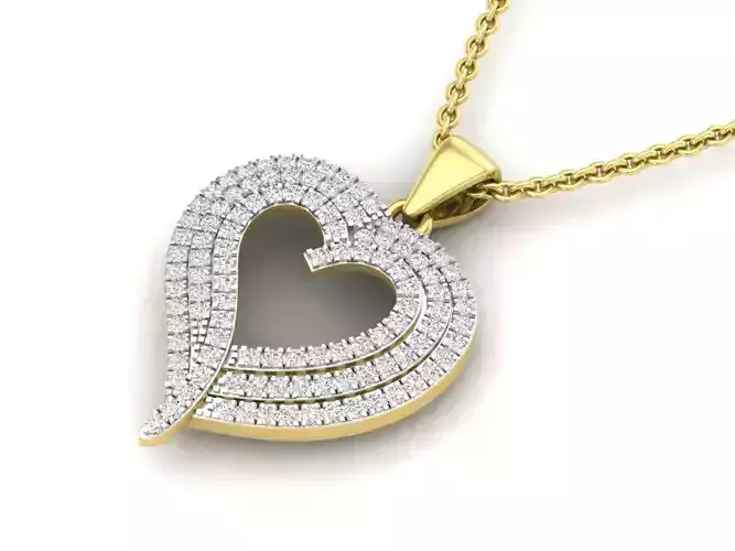 AV 565 Diamond Ladies Heart Pendant