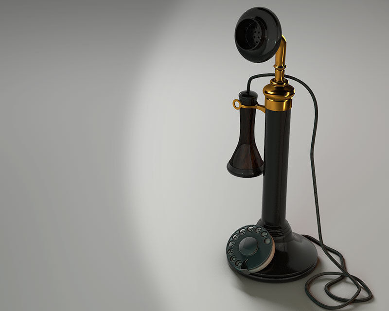 Old Style Phone 3D model_2