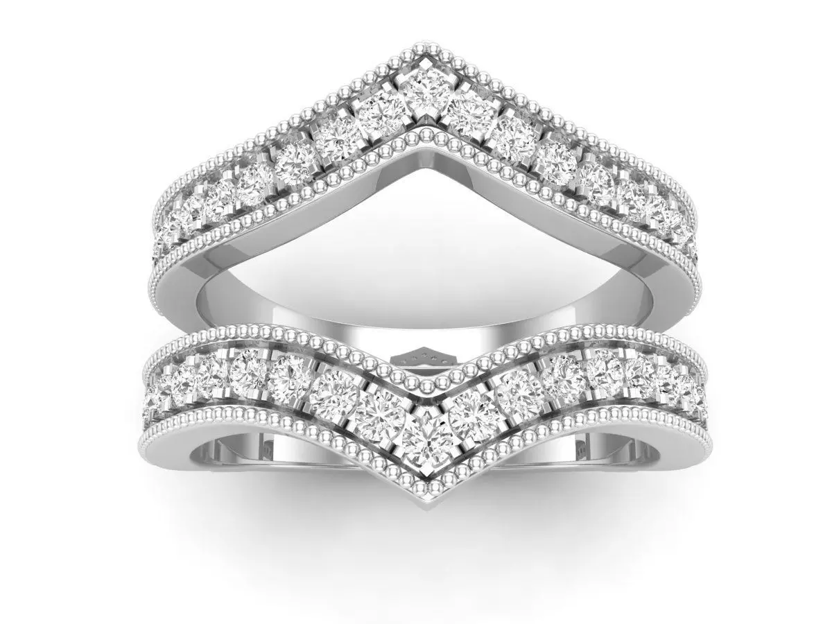 AV 567 Round Diamond Ladies Anniversary Wedding Band Guard 3D print model