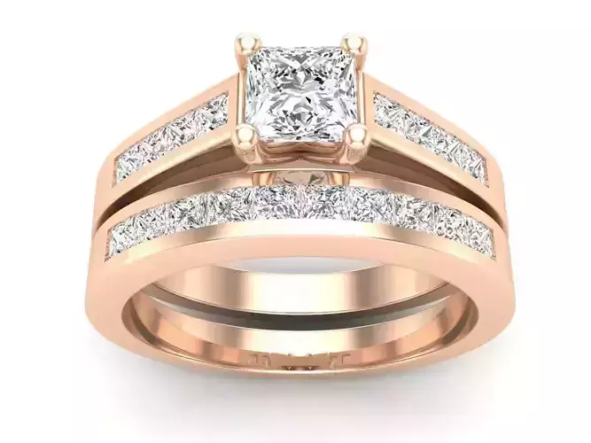 AV 568 Diamond Ladies Bridal Engagement Ring With Matching Band