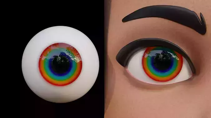 Cartoon eyes rainbow