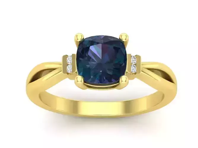 AV 572 Cushion and Round Diamond Ladies Bridal Engagement Ring