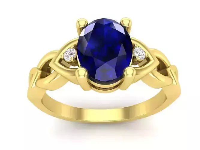 AV 575 Oval and Round White Diamond Ladies Engagement Ring