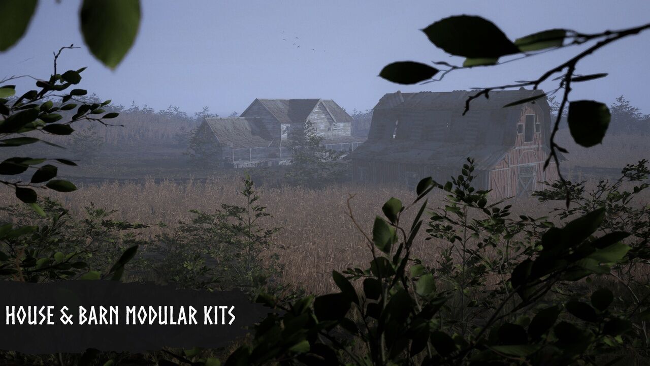 Modular Haunted House Low-poly 3D model_5