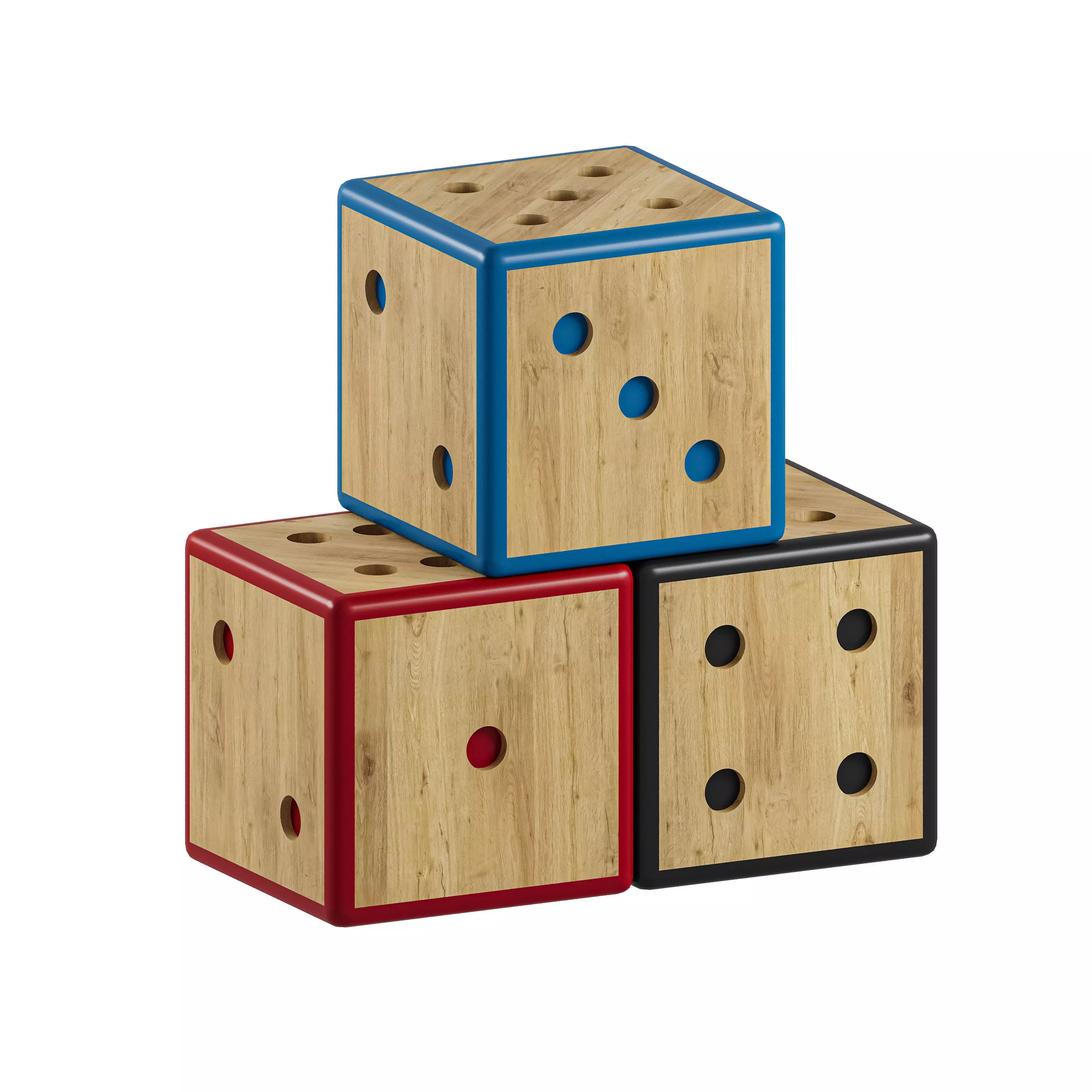 Wooden cubes 3D model_0