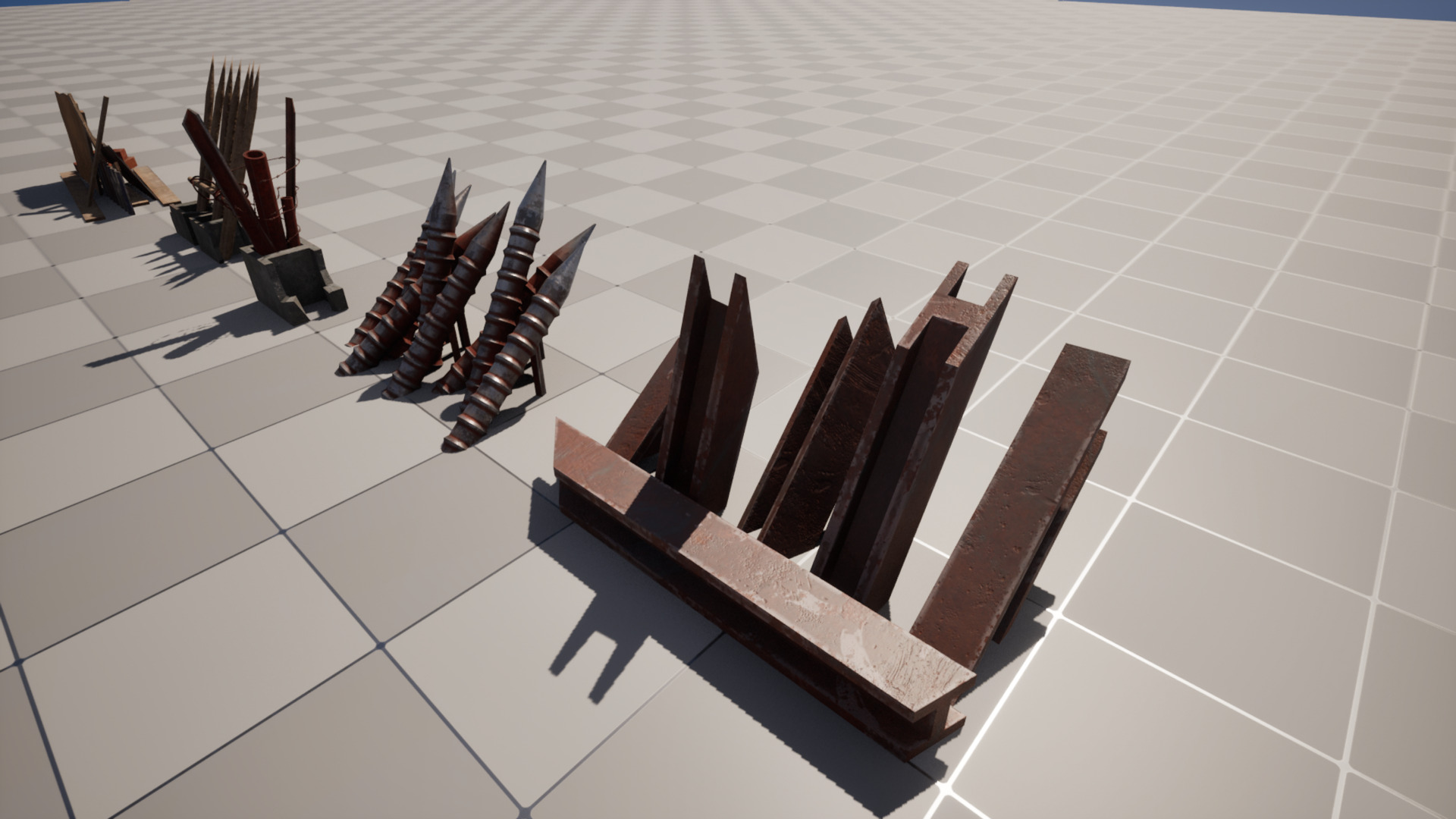 Post Apocalyptic Barricades Low-poly 3D model_2