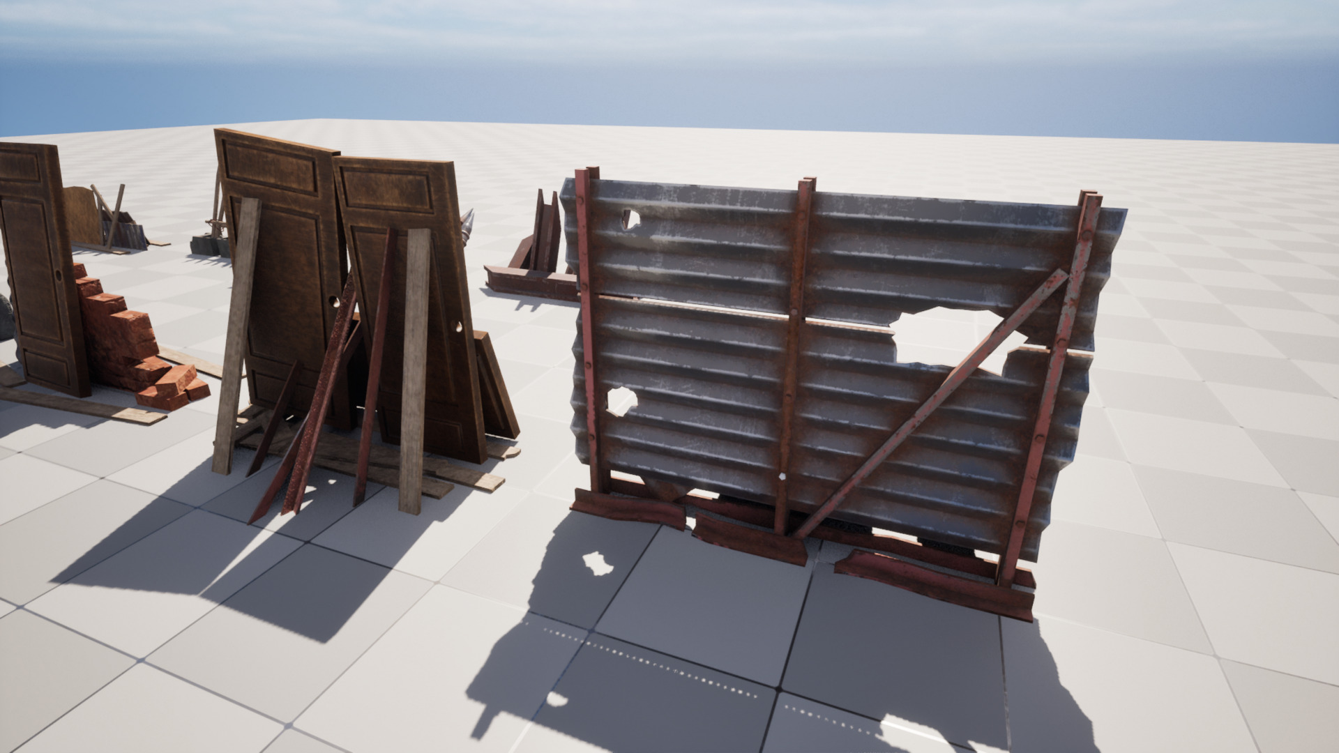 Post Apocalyptic Barricades Low-poly 3D model_6