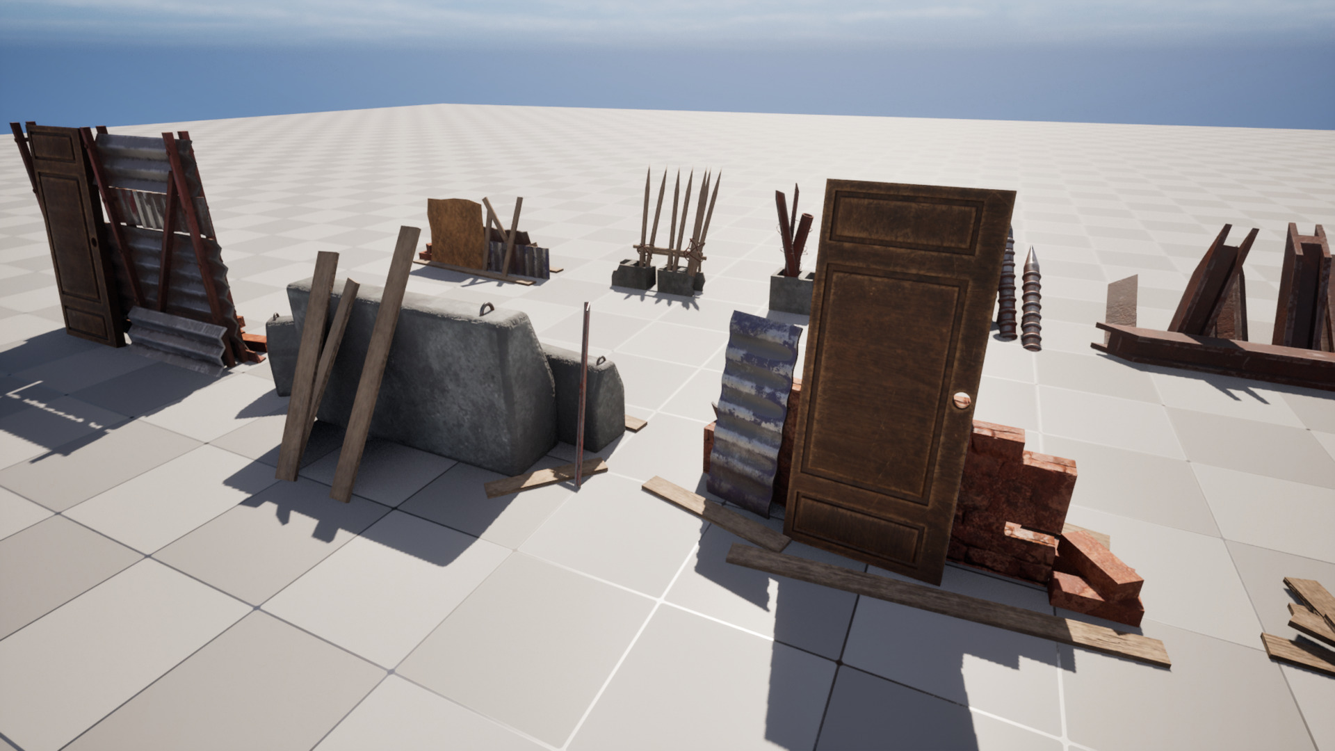 Post Apocalyptic Barricades Low-poly 3D model_8