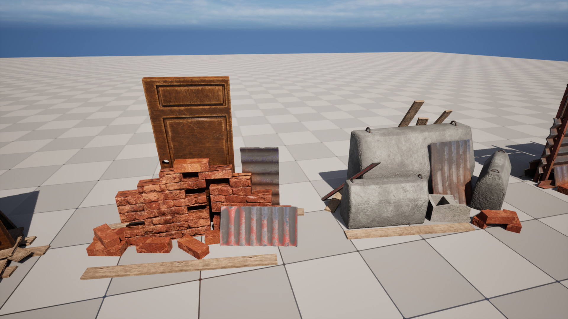 Post Apocalyptic Barricades Low-poly 3D model_7