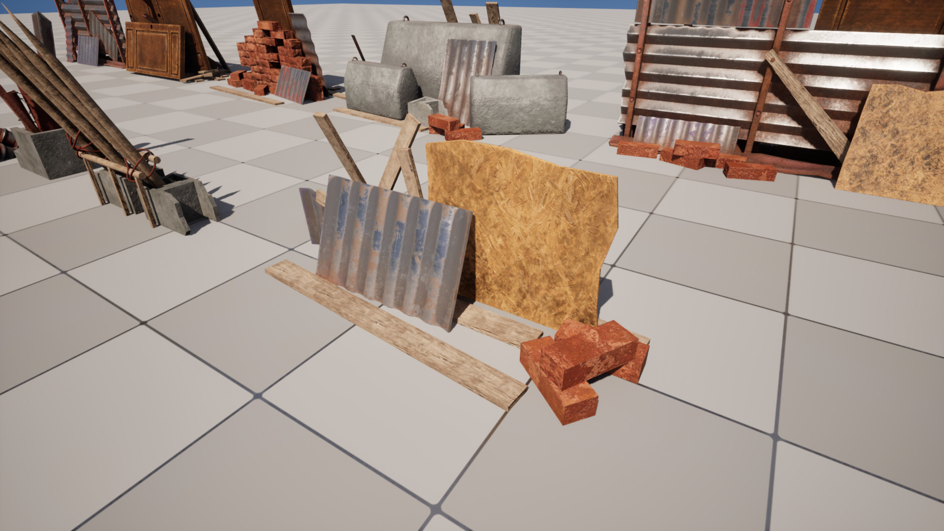 Post Apocalyptic Barricades Low-poly 3D model_4