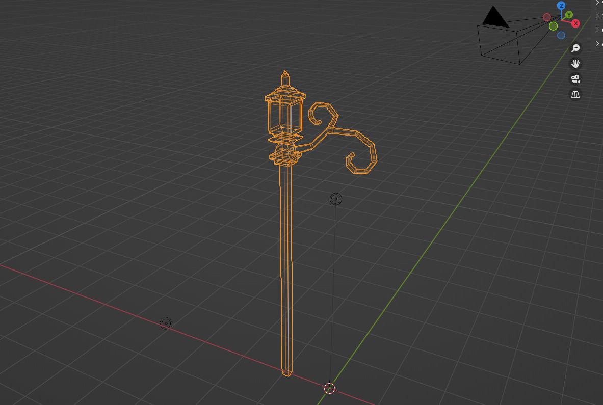Gothic Style Lamppost Low-poly 3D model_4
