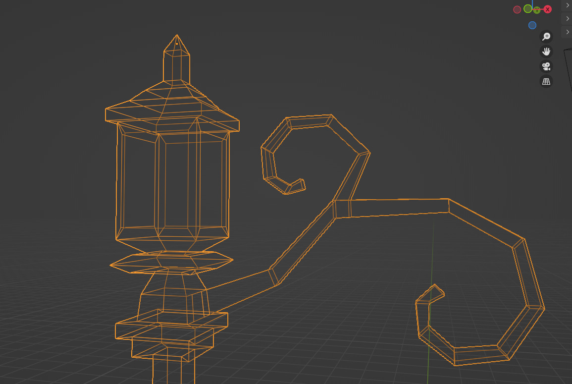 Gothic Style Lamppost Low-poly 3D model_1