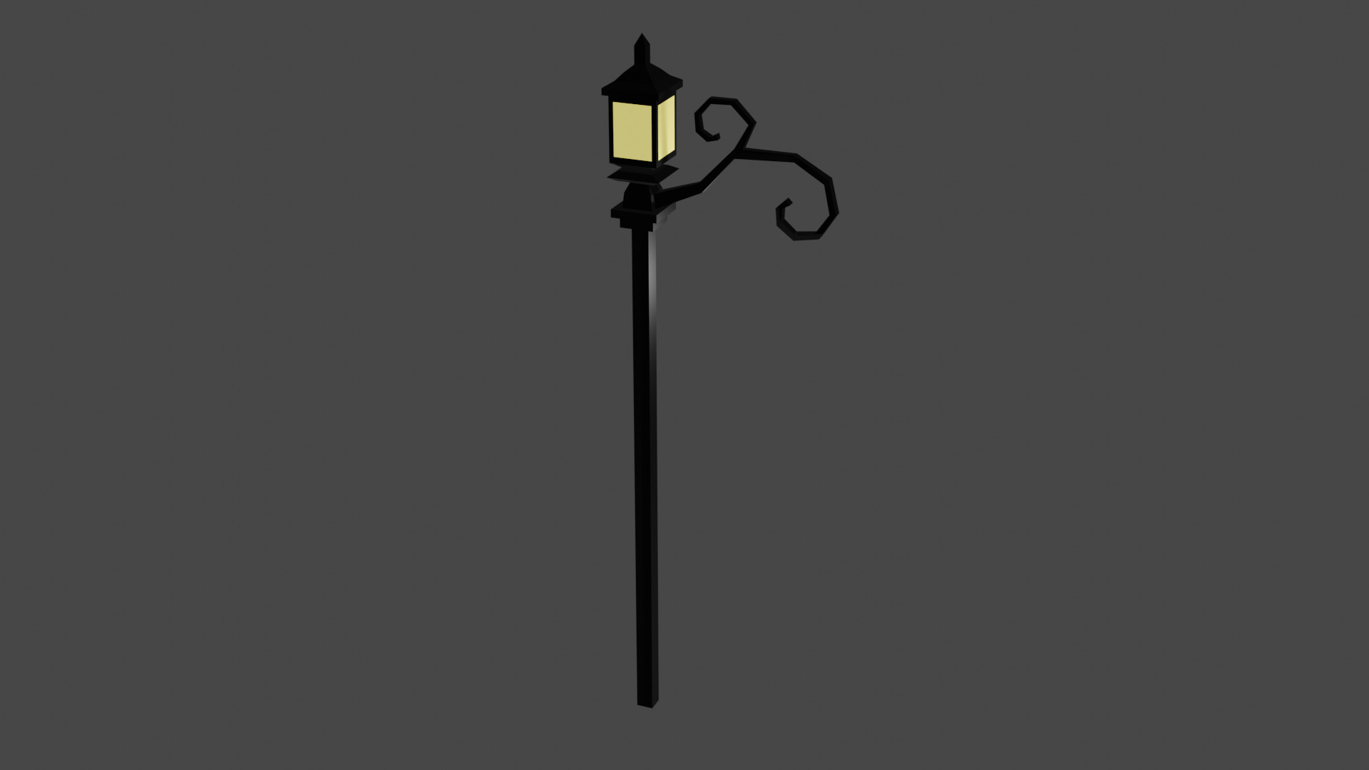 Gothic Style Lamppost Low-poly 3D model_3