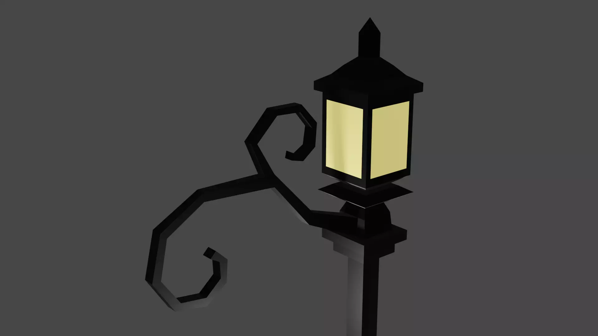 Gothic Style Lamppost Low-poly 3D model_0