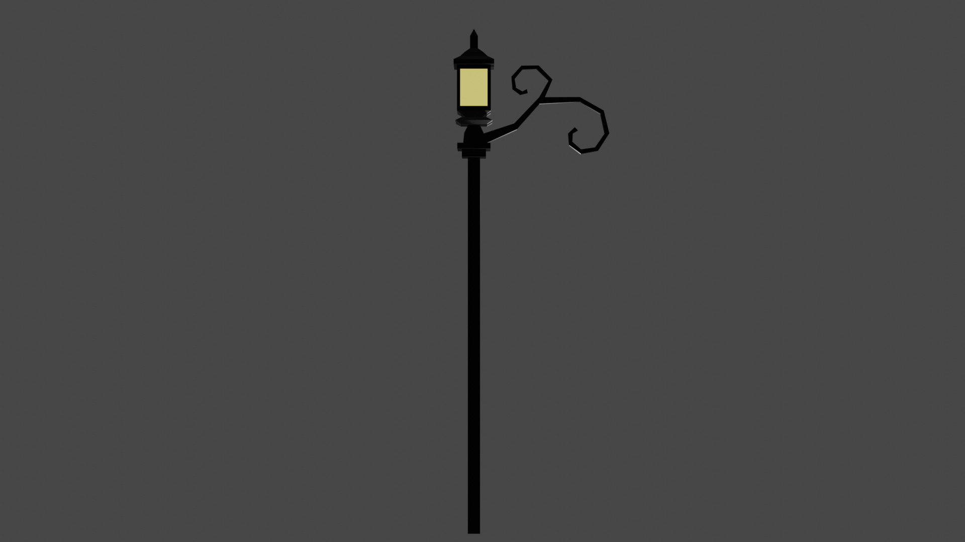 Gothic Style Lamppost Low-poly 3D model_2