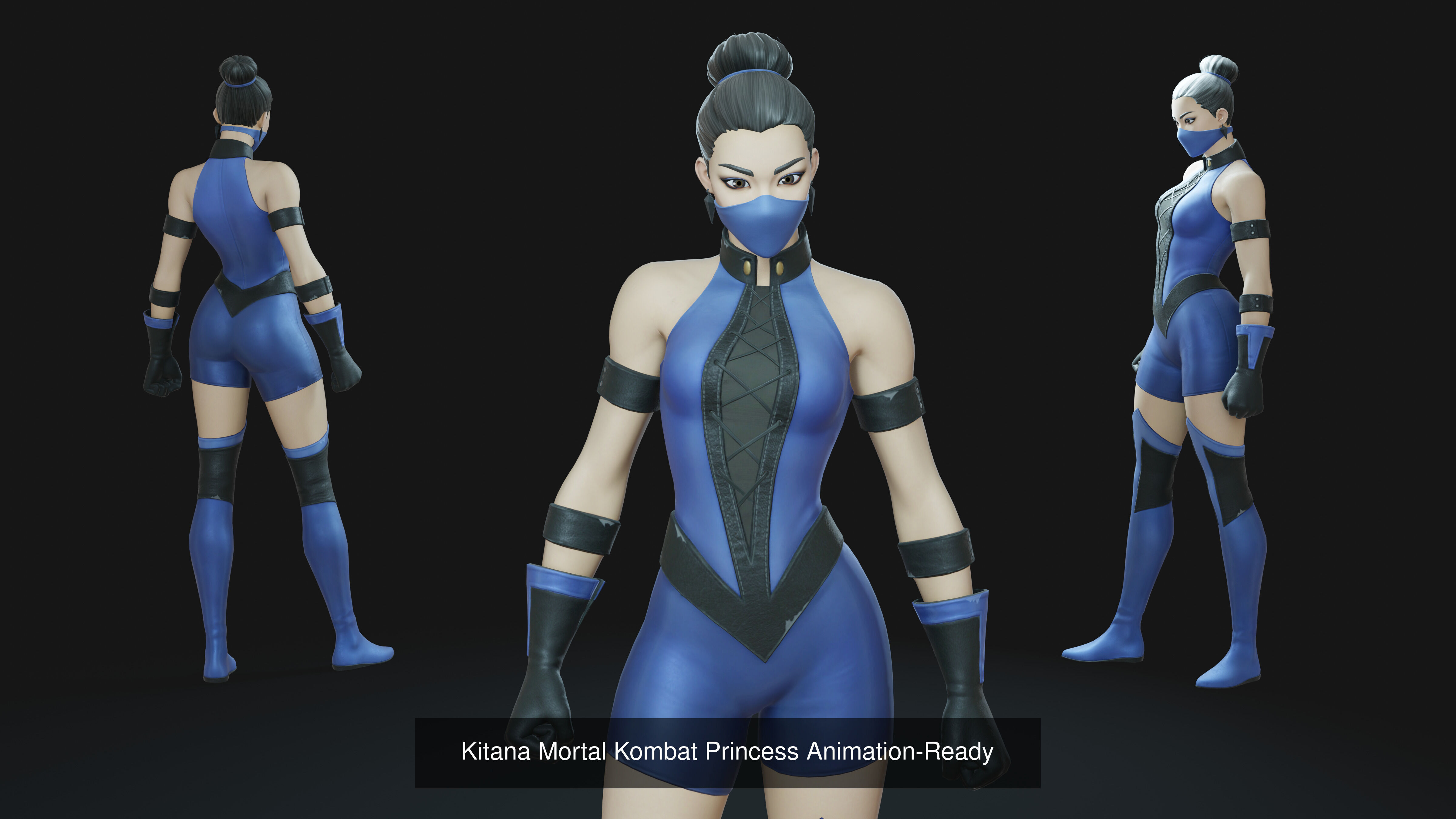 Mortal Kombat 3D Model Bundle Sub-Zero Scorpion Raiden Kitana 3D Model Collection_4