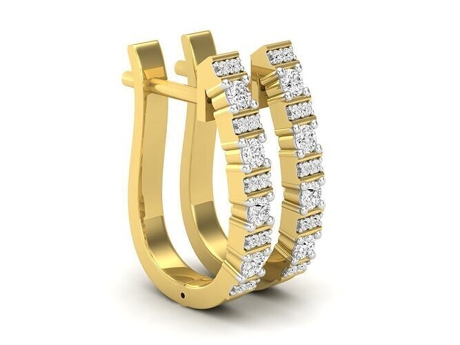 AV 584 Diamond Ladies Hoop Earrings 3D print model