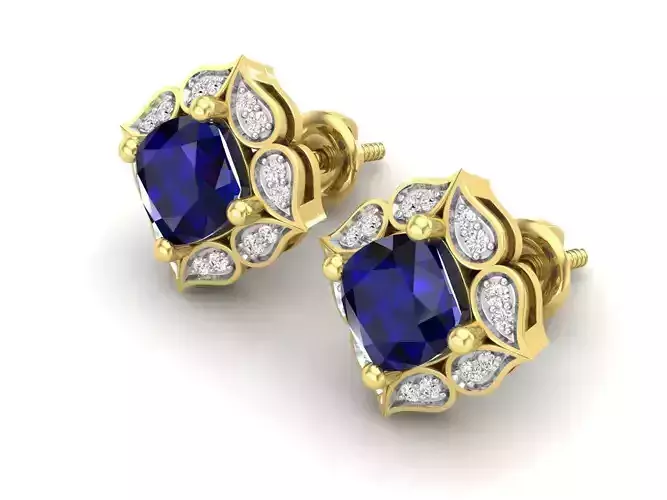 AV 585 Flower Halo Style Stud Earrings