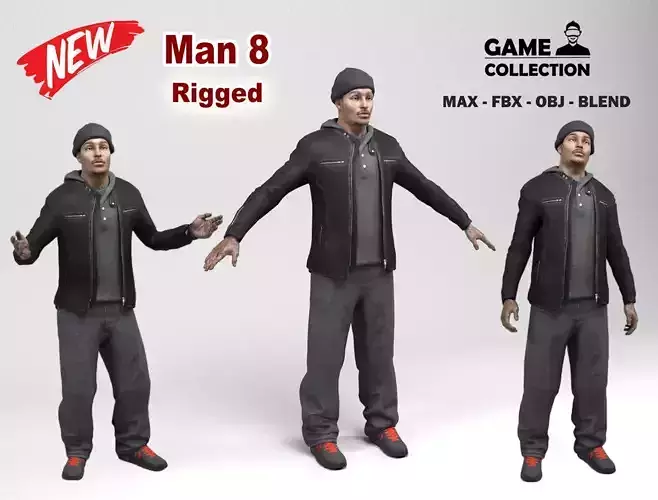 Man 8 Collection Low-poly 3D model