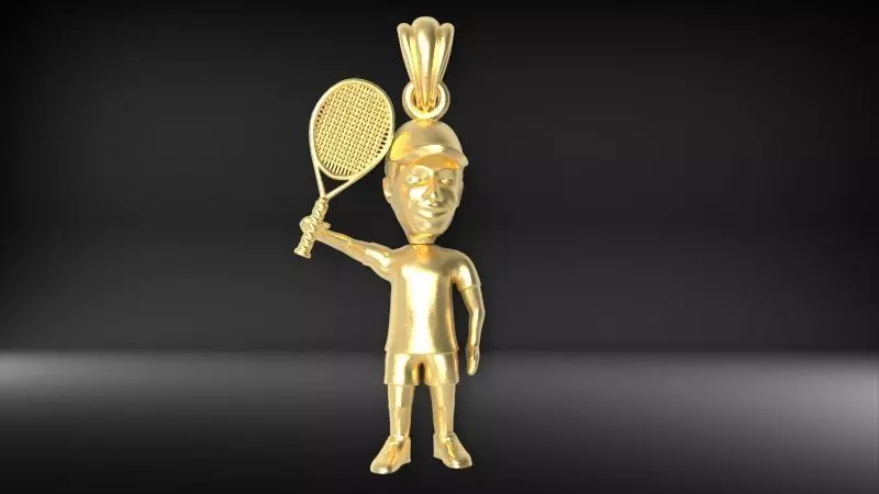 Tennis Player Pendant 3D print model