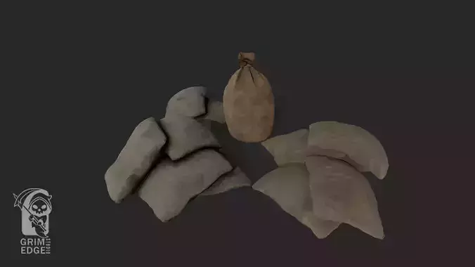Sack Bundle Low-poly 3D model