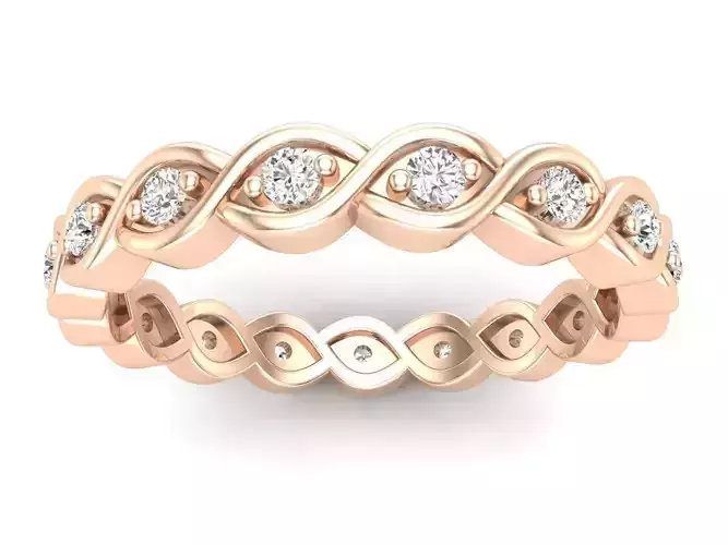 AV 593 Round Diamond Ladies Anniversary Stackable Band Ring