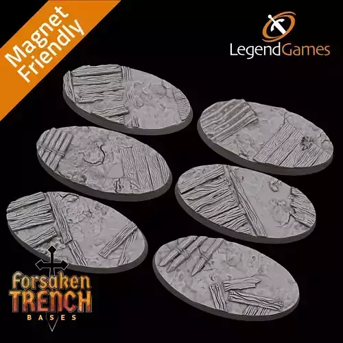 LegendGames 30x60mm round bases for Trench Crusade x6 Plain
