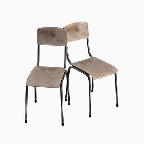 School Chair 02 Low-poly 3D model