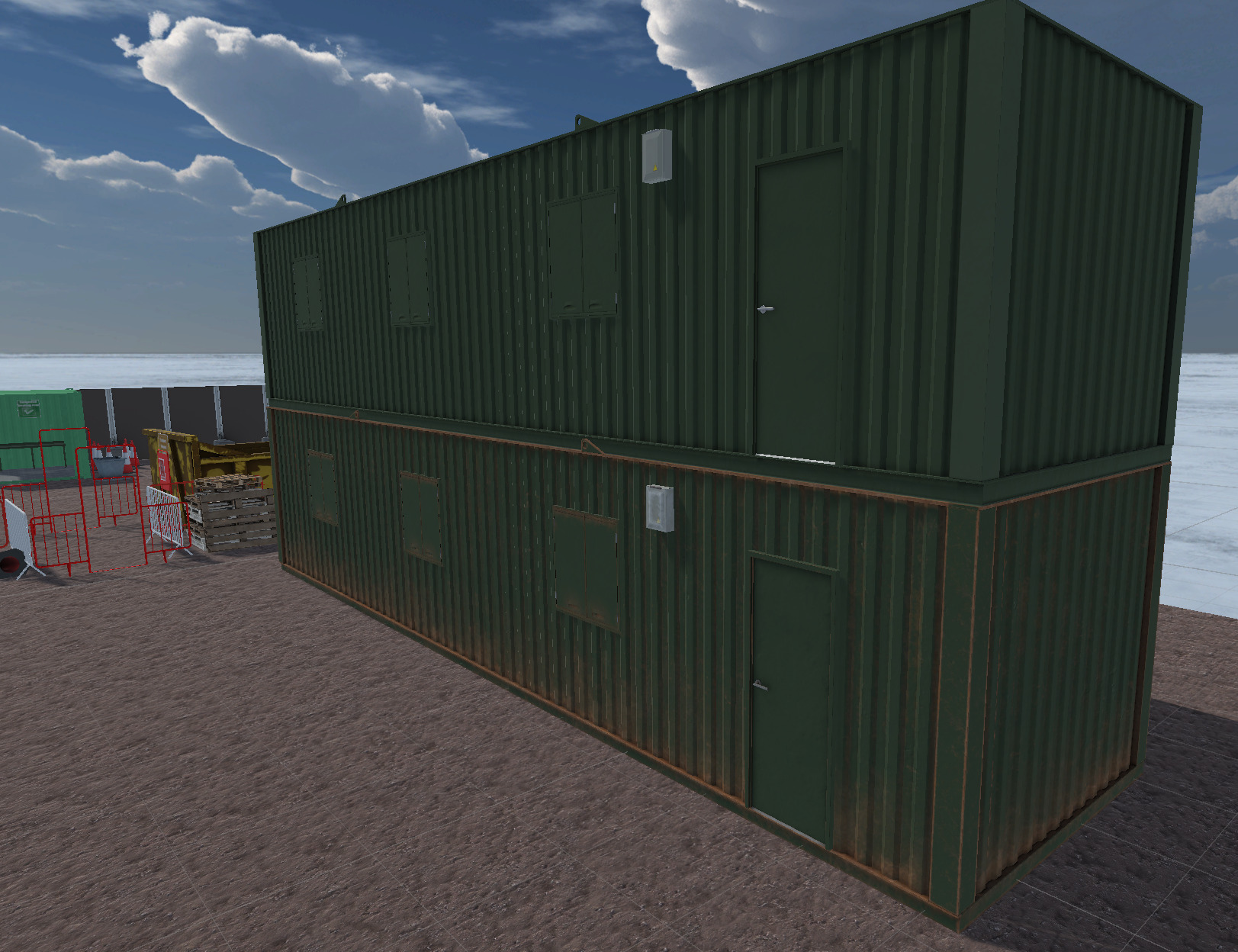Building site office reception container Low-poly 3D model_5
