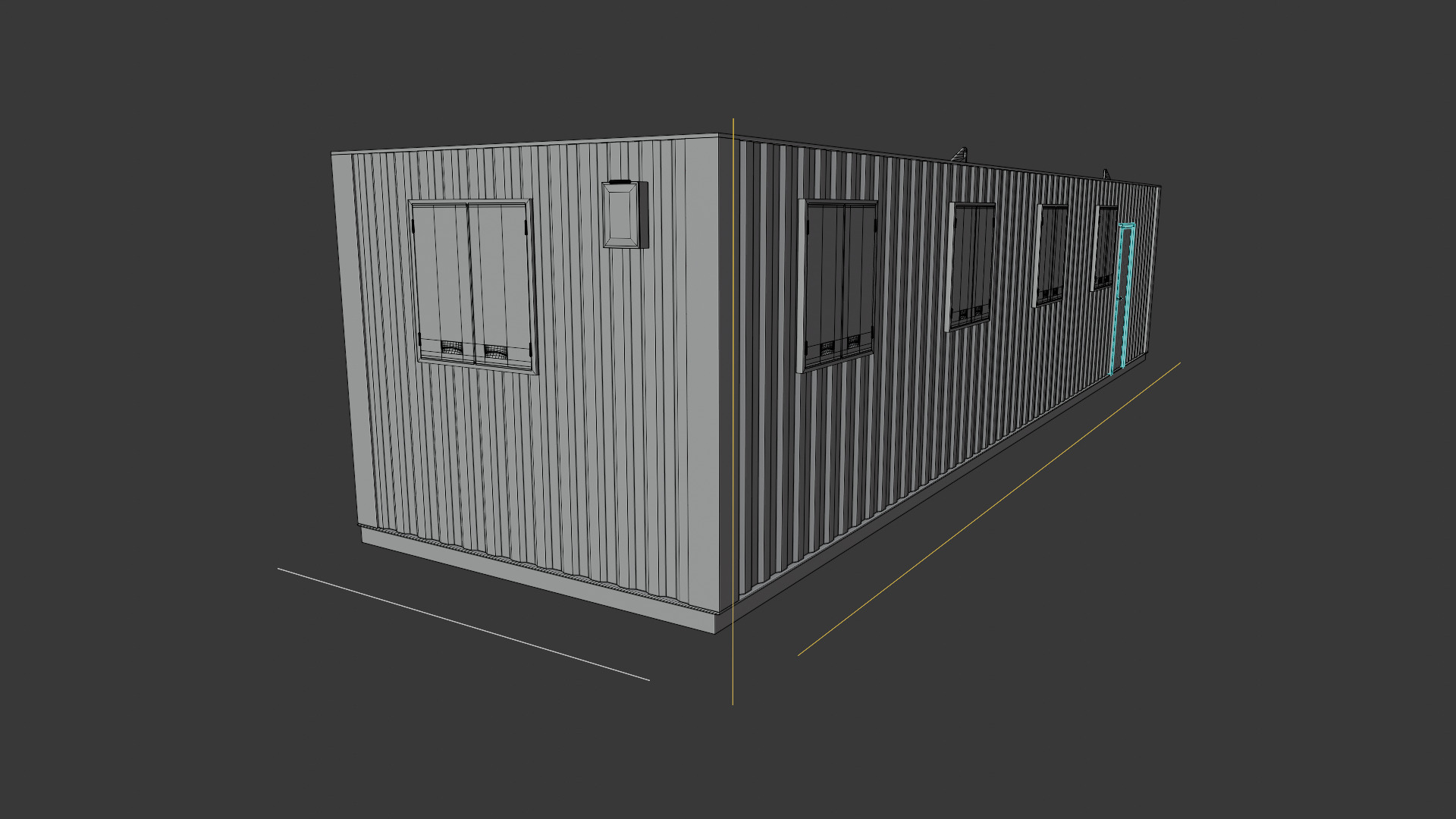 Building site office reception container Low-poly 3D model_20