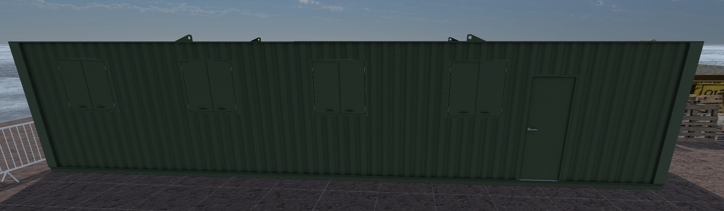 Building site office reception container Low-poly 3D model_7