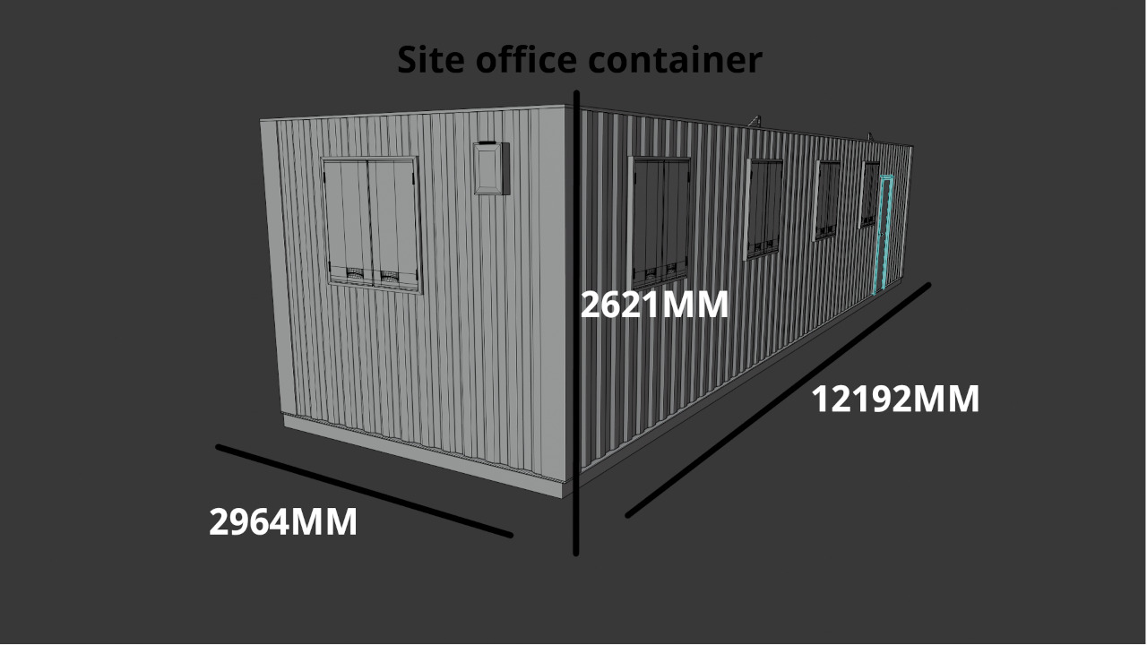 Building site office reception container Low-poly 3D model_8