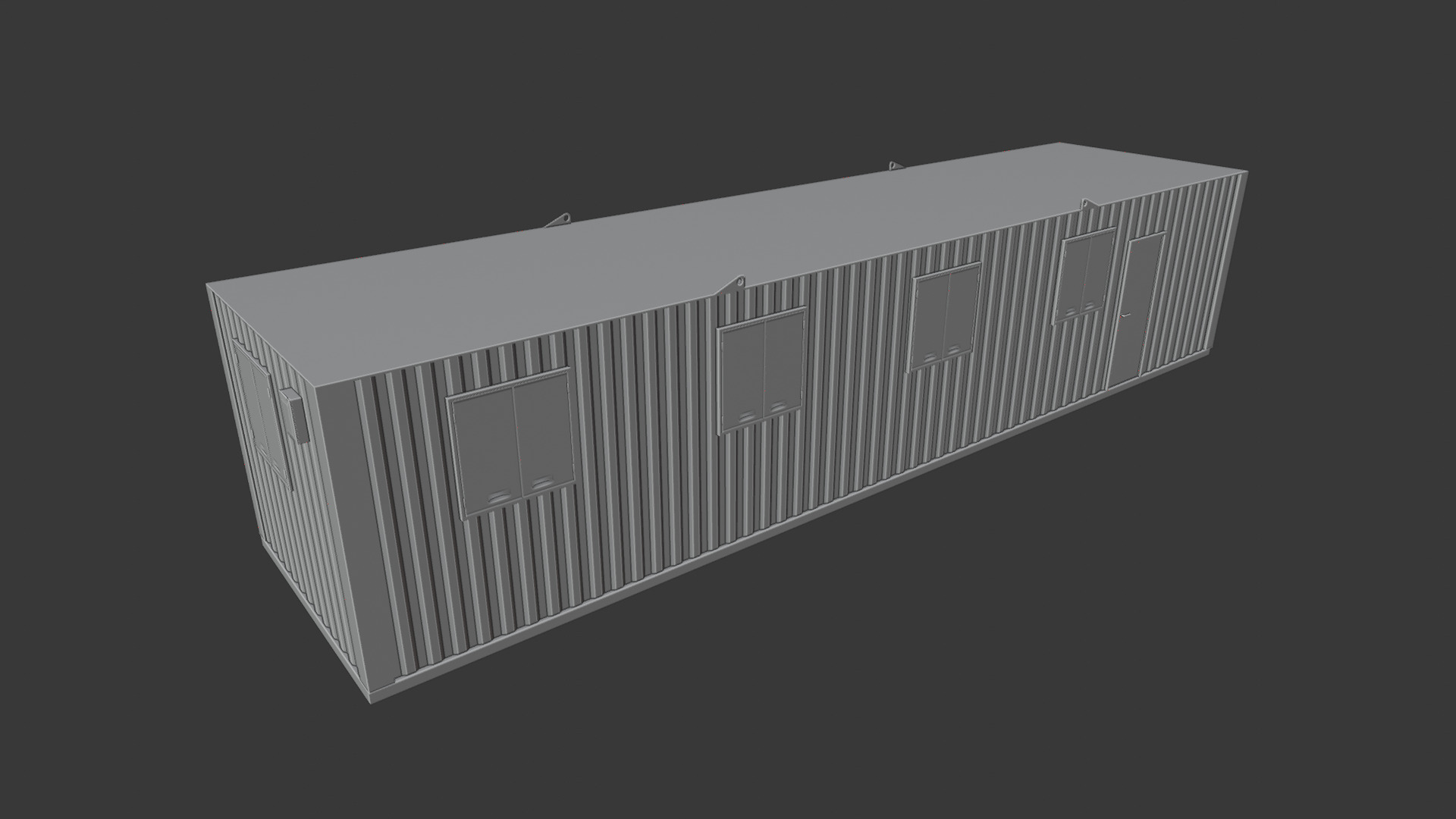 Building site office reception container Low-poly 3D model_16
