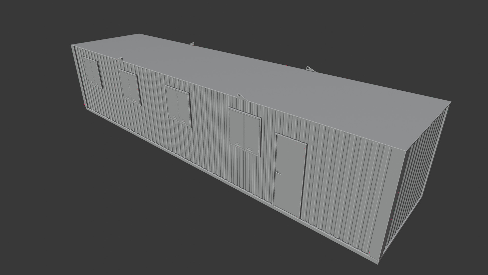 Building site office reception container Low-poly 3D model_17