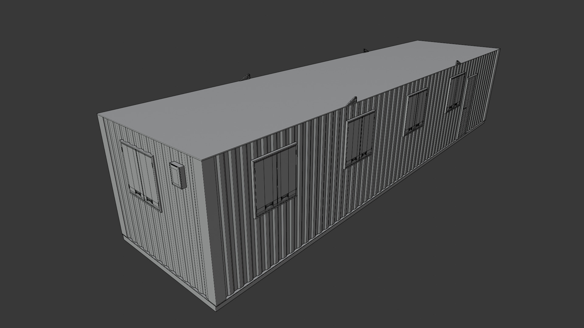 Building site office reception container Low-poly 3D model_23