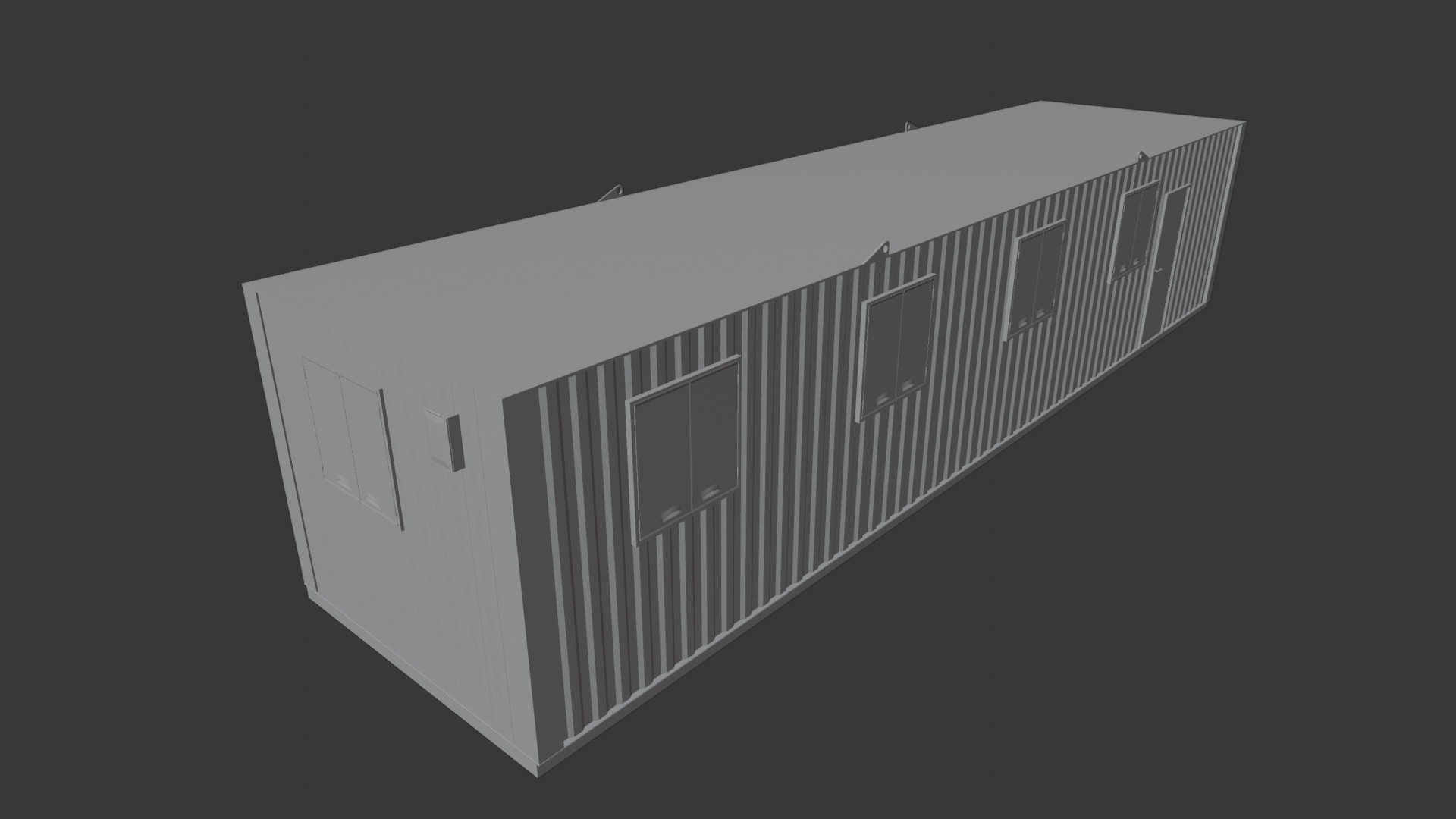 Building site office reception container Low-poly 3D model_10