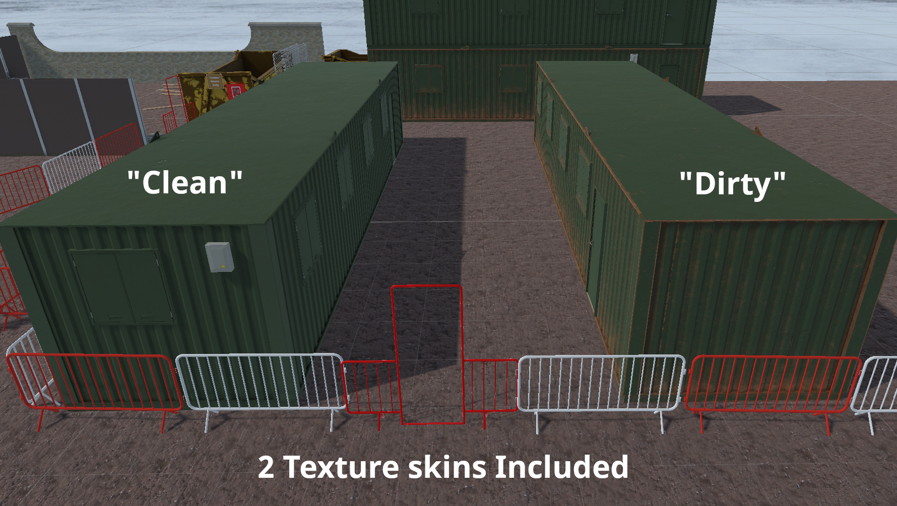 Building site office reception container Low-poly 3D model_2