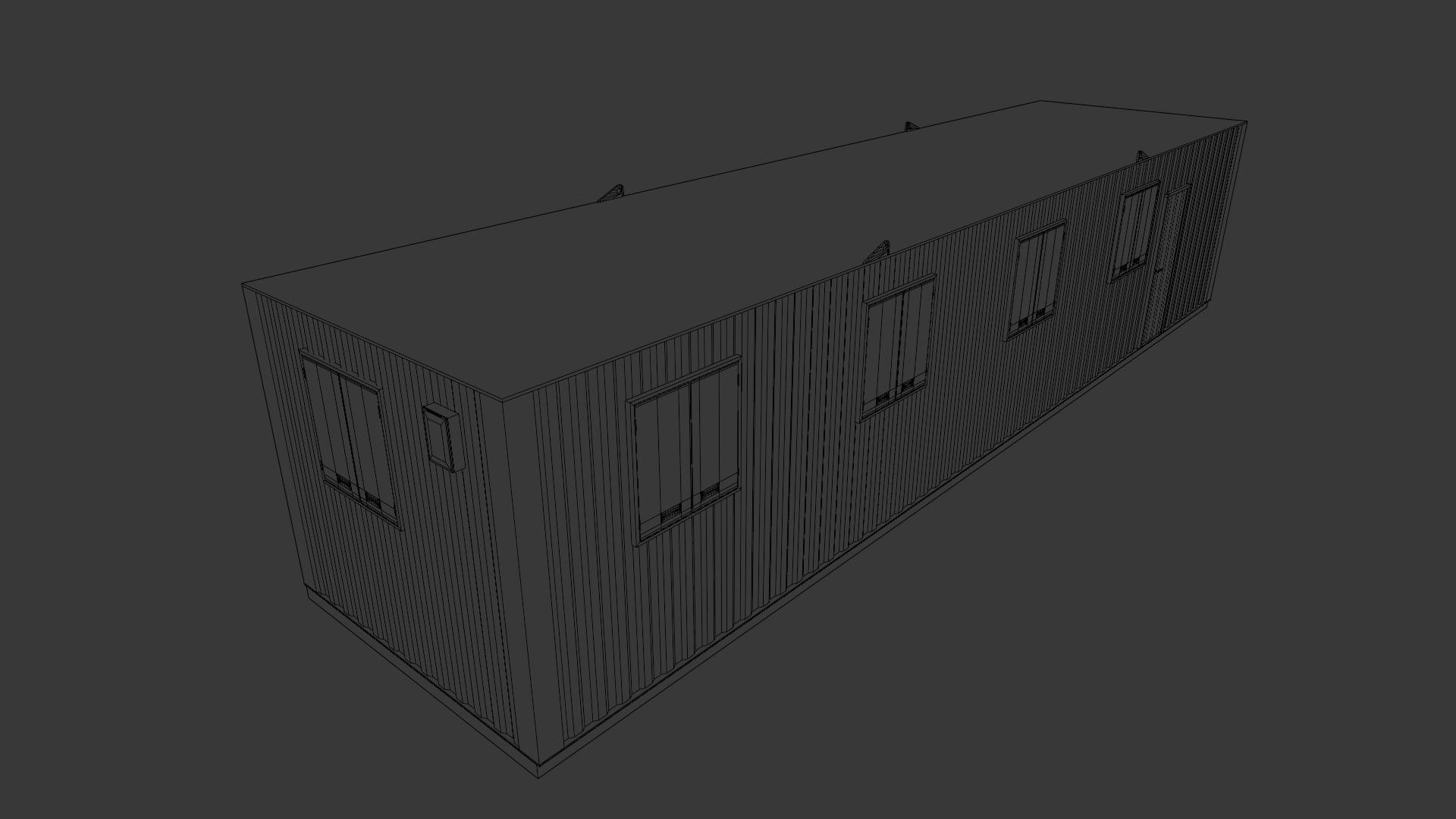 Building site office reception container Low-poly 3D model_21