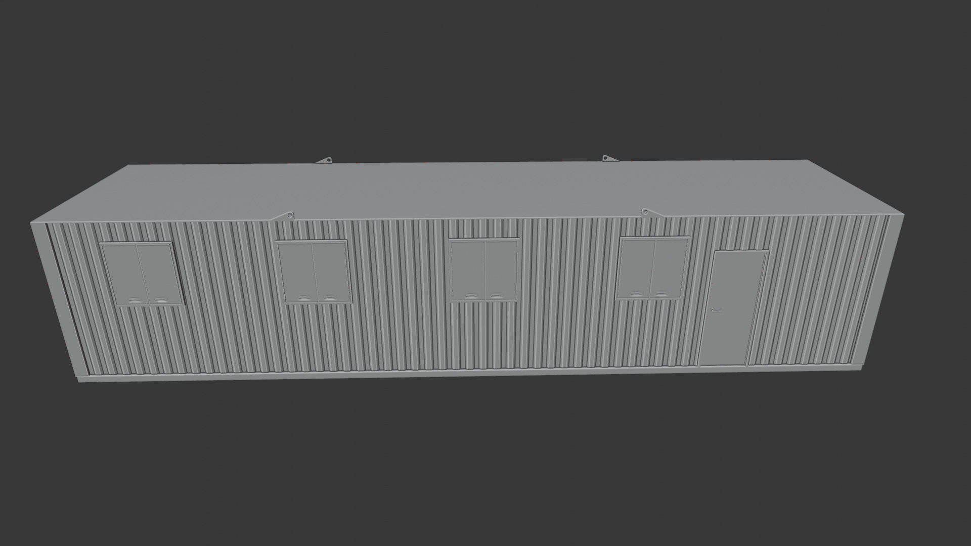 Building site office reception container Low-poly 3D model_24